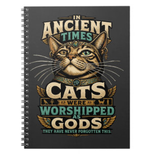 Caderno Espiral Atitude de Gata Marrom Antiga