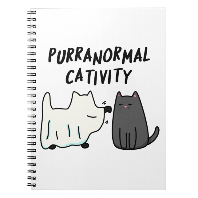 Caderno Espiral Atividade Puranormal Engraçada Punhal de Gato de H (Frente)
