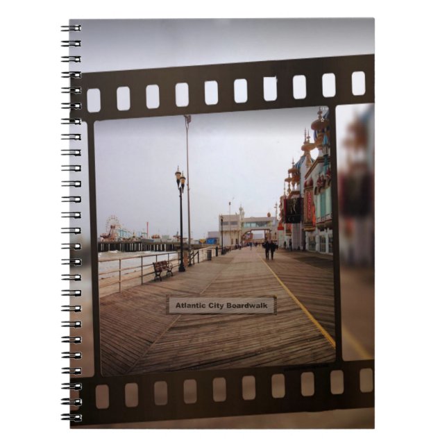 Caderno Espiral Atlantic City Beach Boardwalk sobre cinema (Frente)