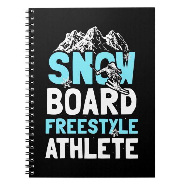 Caderno Espiral Atleta Snowboard Freestyle (Frente)