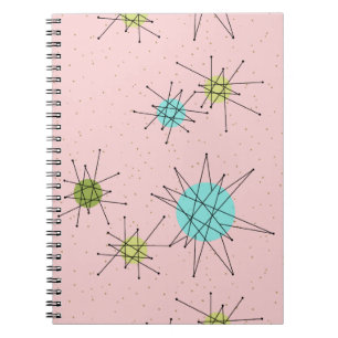 Caderno espiral atômico icónico cor-de-rosa de