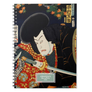 Caderno Espiral Ator Com Uma Espada Samurai Toyohara Kunichika