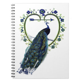 Caderno Espiral Atordoamento do peacock e do ornamentado
