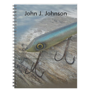 Caderno Espiral Atração antiga da pesca de Slapper do surf de