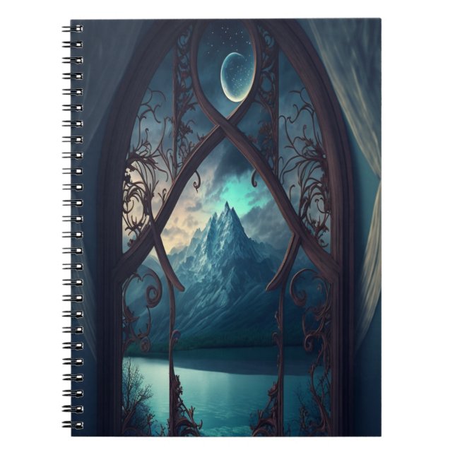 Caderno Espiral Através da janela iluminada pela lua (Frente)