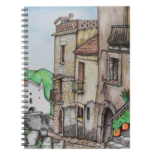 Caderno Espiral Através de Costarella e de monastério (Frente)