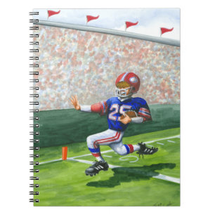 Caderno Espiral Atravessando a Linha de Meta para um Retoque