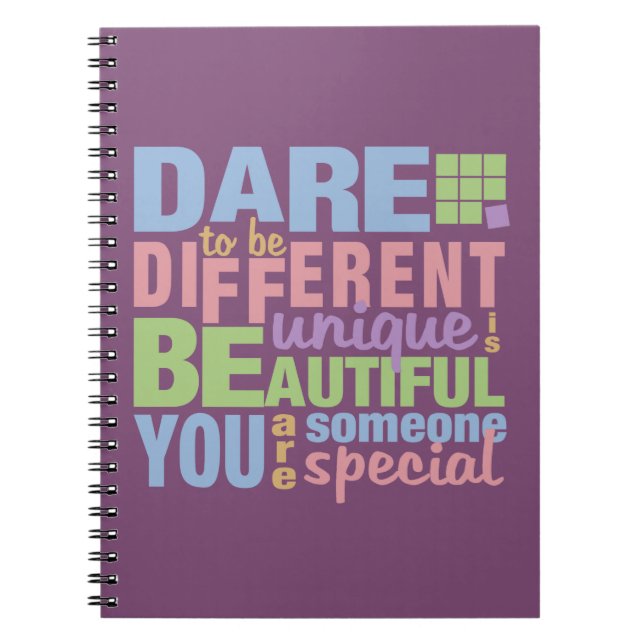 Caderno Espiral Atreve-se a ser um notebook personalizado diferent (Frente)
