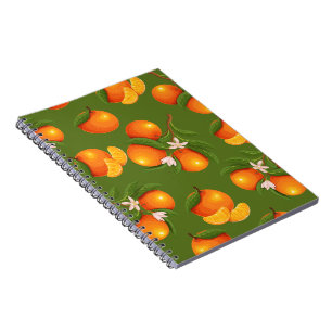 Caderno Espiral Atualizando Padrão de Laranjas Grandes