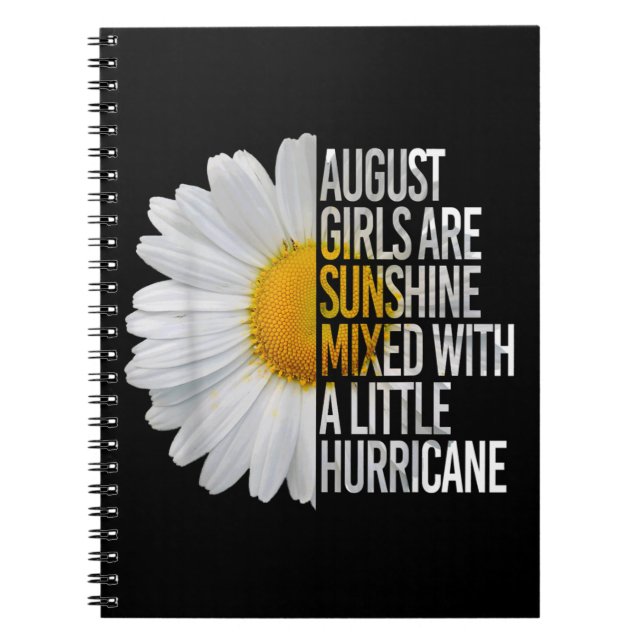 Caderno Espiral August Birthday Womens Gift Funny Quote Gift (Frente)