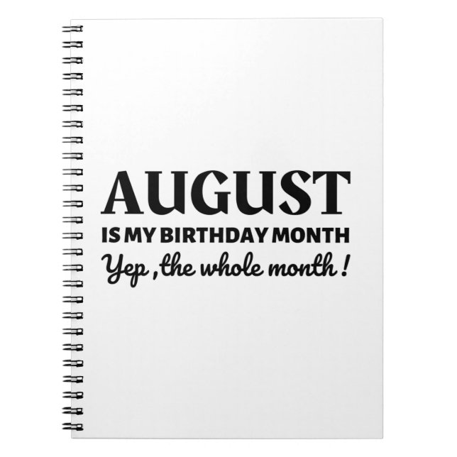 Caderno Espiral August é meu aniversário (Frente)