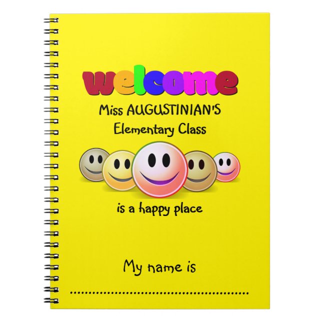 CADERNO ESPIRAL AULA DE BOAS-VINDAS PERSONALIZADA (Frente)