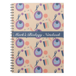 Caderno Espiral Aula de Laboratório de Células de Biologia Preta
