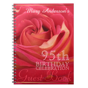 Caderno Espiral Aumentou o 95th livro de hóspedes do costume da