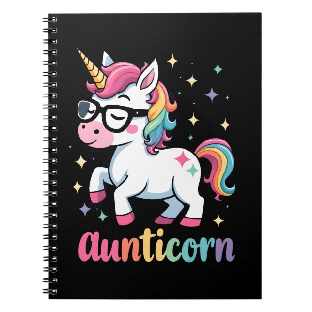 Caderno Espiral Aunticorn Aunty Dabbing Unicorn Auntie Aunt Christ (Frente)