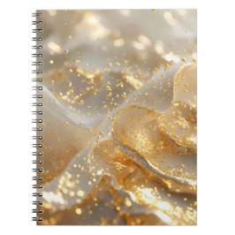 Caderno Espiral Aura of Gold – White & Gold Luxury Journal Noteboo