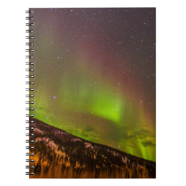 Caderno Espiral Aurora Borealis | Montanhas Fairbanks Alaska (Frente)
