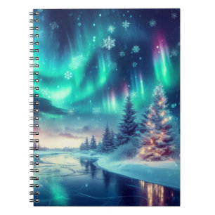 Caderno Espiral aurora borealis/Natal/Inverno