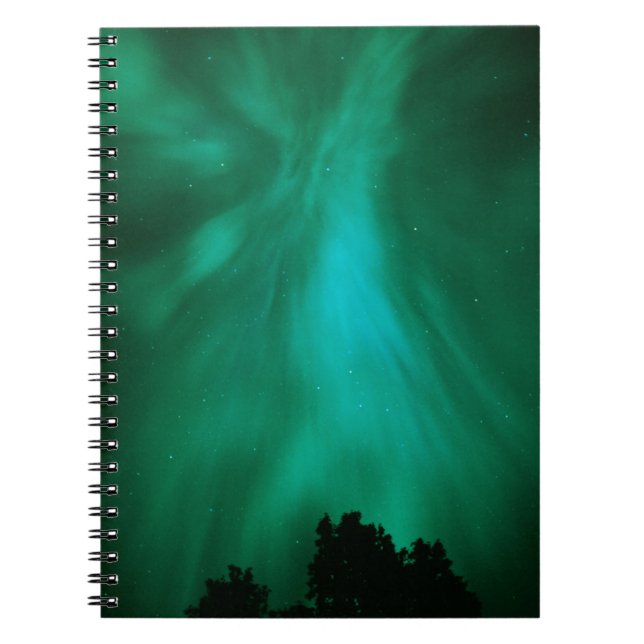 Caderno Espiral Aurora Borealis Noturno | Ontário, Canadá (Frente)