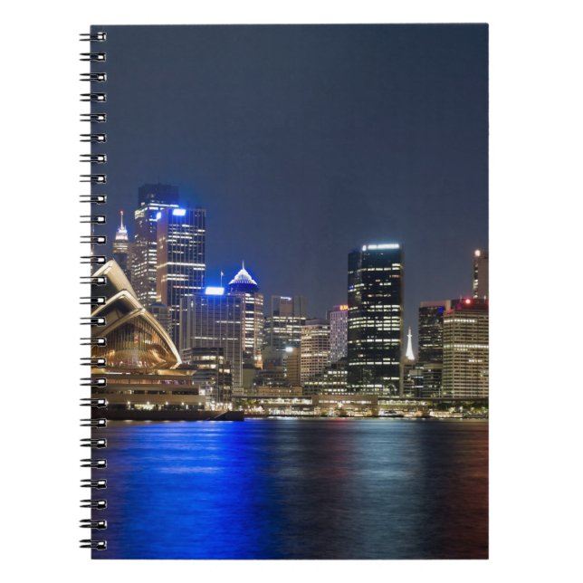 Caderno Espiral Austrália, Sydney. Horizonte com Casa da Ópera vis (Frente)