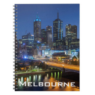 Caderno Espiral Austrália, Vitória, Melbourne, horizonte com