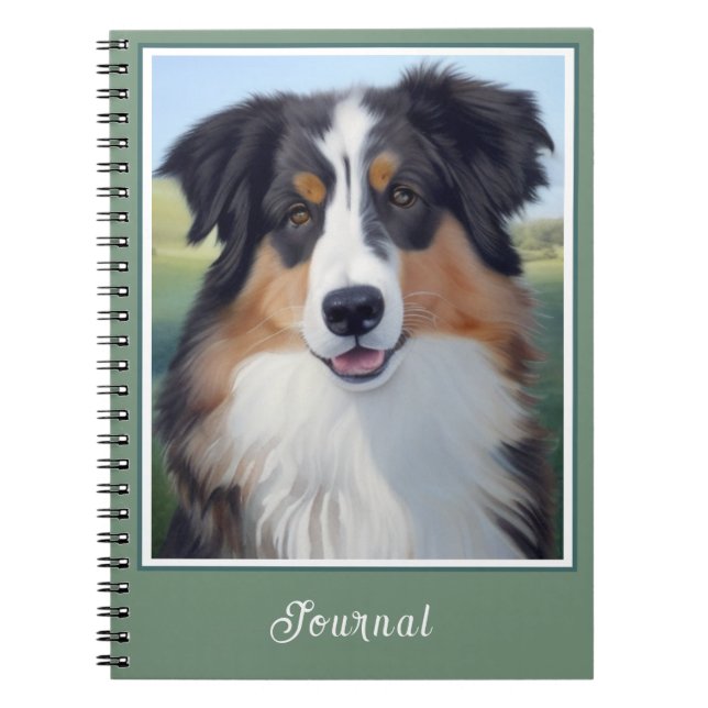 Caderno Espiral Australian Shepherd Portrait  -  (Frente)