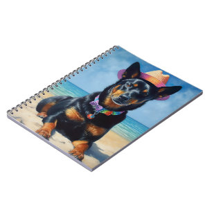 Caderno Espiral australiano Kelpie on Beach, cão amante presente d