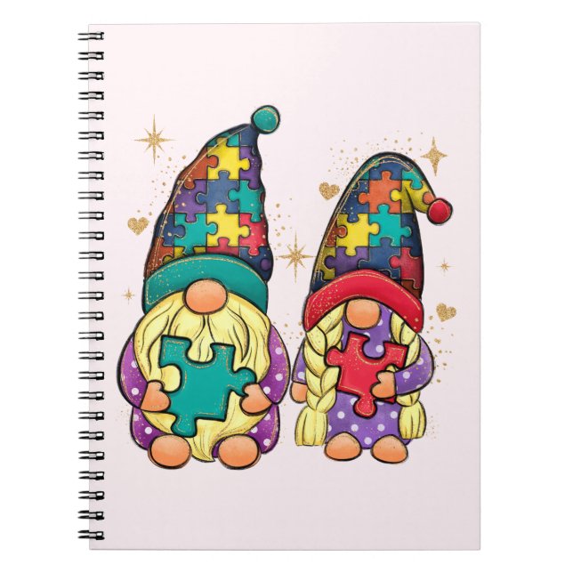 Caderno Espiral Autism Casal Gnome (Frente)