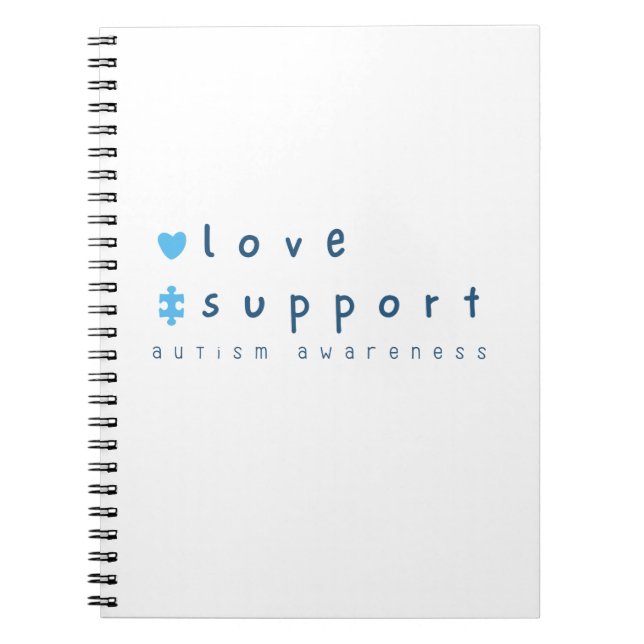 Caderno Espiral autismo consciência amor suporte notebooks (Frente)
