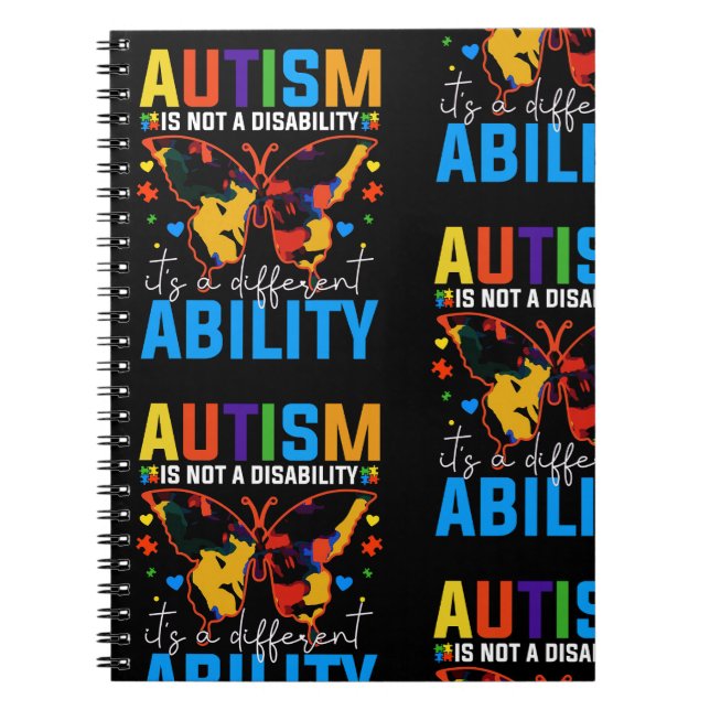 Caderno Espiral Autismo Não É Deficiência É Diferente (Frente)