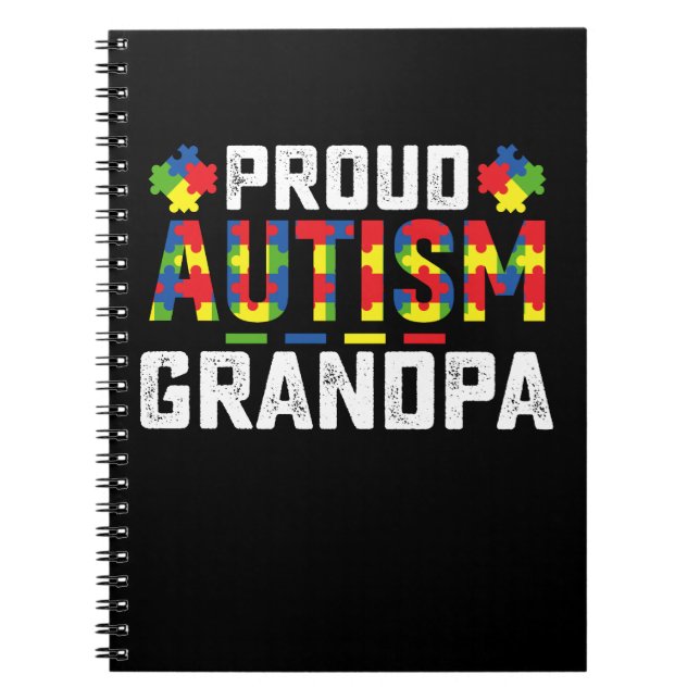 Caderno Espiral Autismo Orgulhoso Avô Sensibilização Família Autis (Frente)