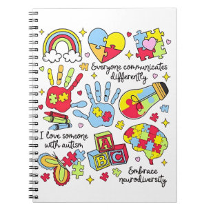 Caderno Espiral Autismo Sensibilização Adotar Diversidade Neuro In
