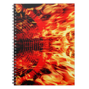 Caderno Espiral Auto-falante de música com chamas