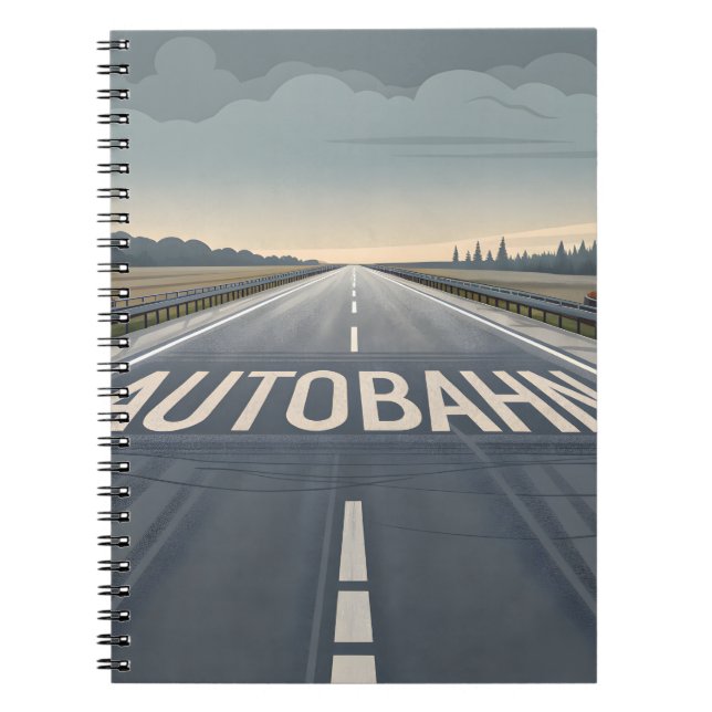 Caderno Espiral Autobahn Infinite Road Perspective Art (Frente)