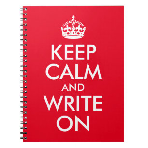 Caderno Espiral Autor Vermelho Mantém Calmo e Escreve