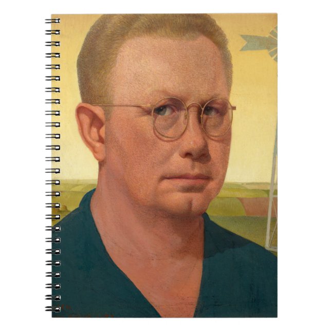 Caderno Espiral Autorretrato de Grant Wood (Frente)