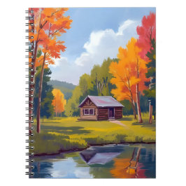 Caderno Espiral Autumn Abode Lakeside Cottage