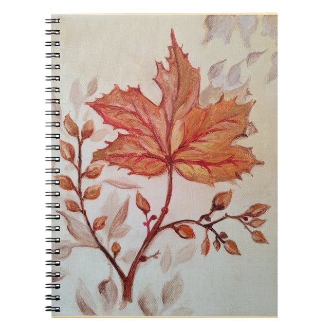 Caderno Espiral Autumn cooper vine leaf (Frente)