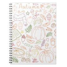 Autumn Cozy Doodle Patterle - Fall Pumpkins, Folha