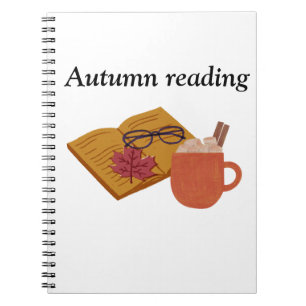 Caderno Espiral Autumn Cozy Vibes - Cacau quente, Livro e Folhas d