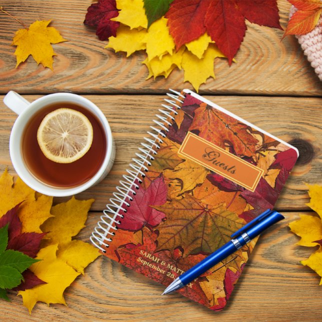 Caderno Espiral Autumn Deixa Guestbook Personalizado (Criador carregado)