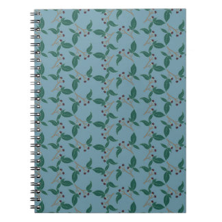 Caderno Espiral Autumn Fall Notebook with blackberry pattern