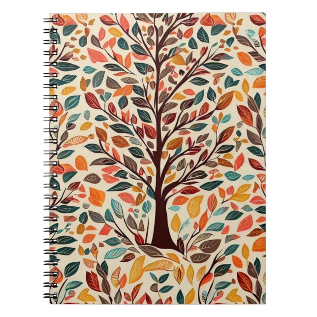 CADERNO ESPIRAL AUTUMN LEAF TREE DESIGN (Frente)