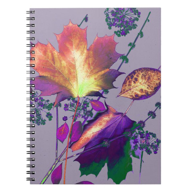 Caderno Espiral Autumn Leaves em Lilac (Frente)
