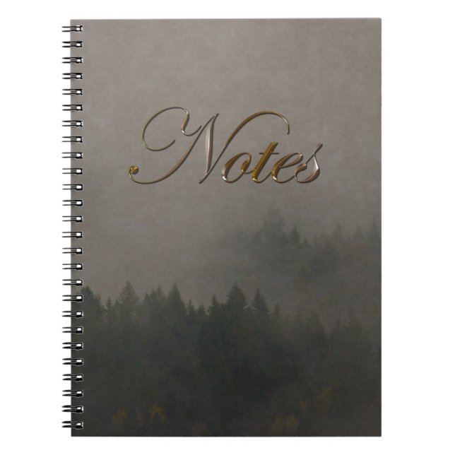 Caderno Espiral Autumn Moods Misty Forest Foto Art Cena Natureza (Frente)