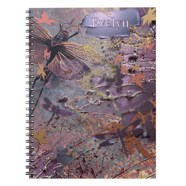 Caderno Espiral Autumn Purple Fantasy Collage (Frente)