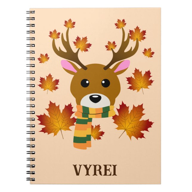 Caderno Espiral Autumn Scarf Deer Mapaves (Frente)