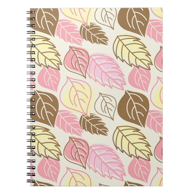Caderno Espiral Autumn Splendor: Leaf Seamless Pattern (Frente)