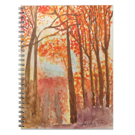 Caderno Espiral Autumn Woods Watercolor
