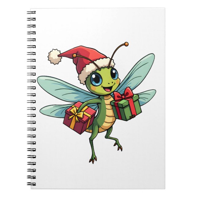 Caderno Espiral Auxiliar de Dragonfly de papais noeis (Frente)